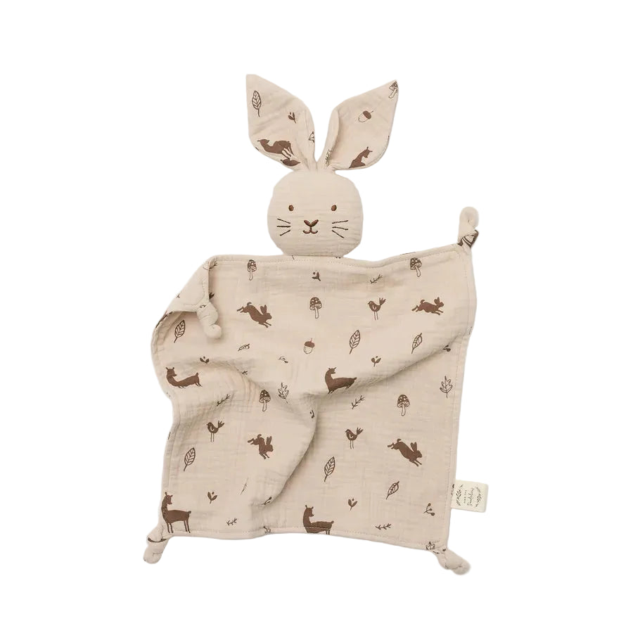 Organic Muslin Bunny Lovey - Woodlands Print