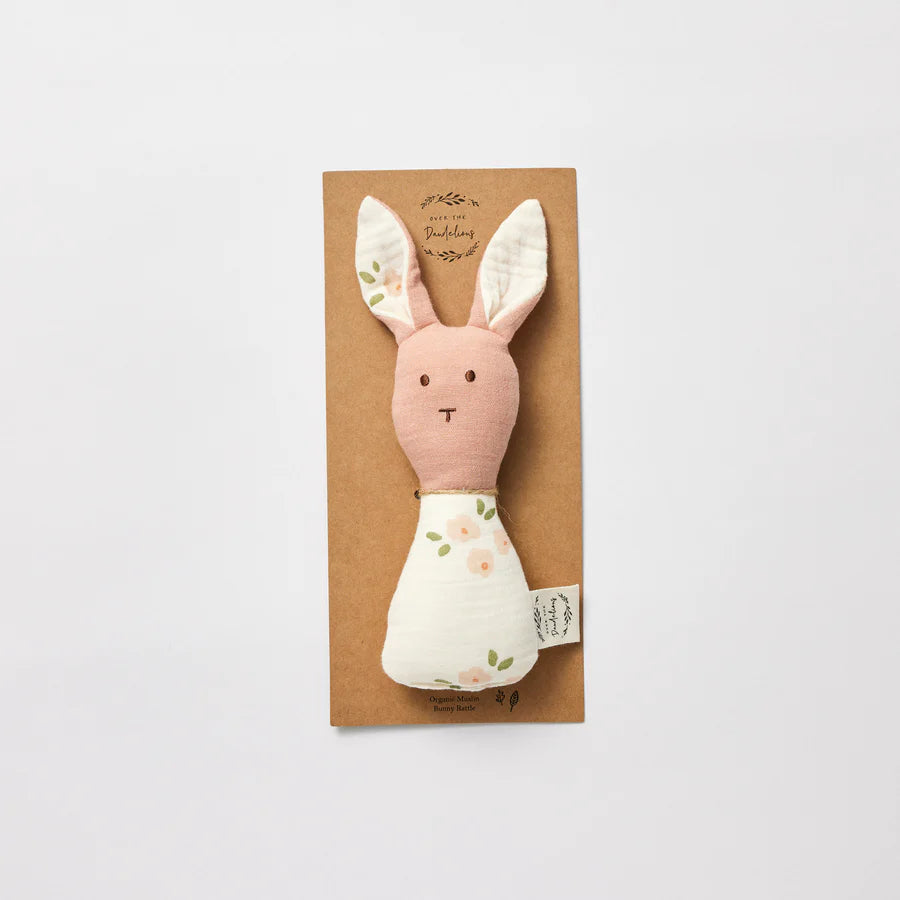 Bunny Rattle - Daisy Pink