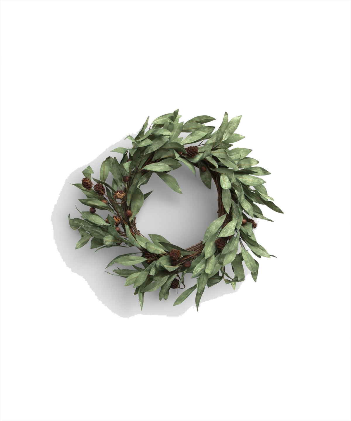 French Country Eucalyptus & Brown Berry Wood Wreath Small