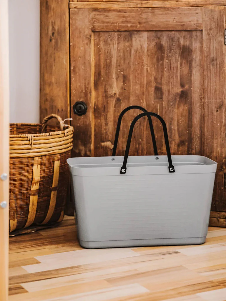 Large Light Grey Hinza Bag - Green Plastic | Avisons