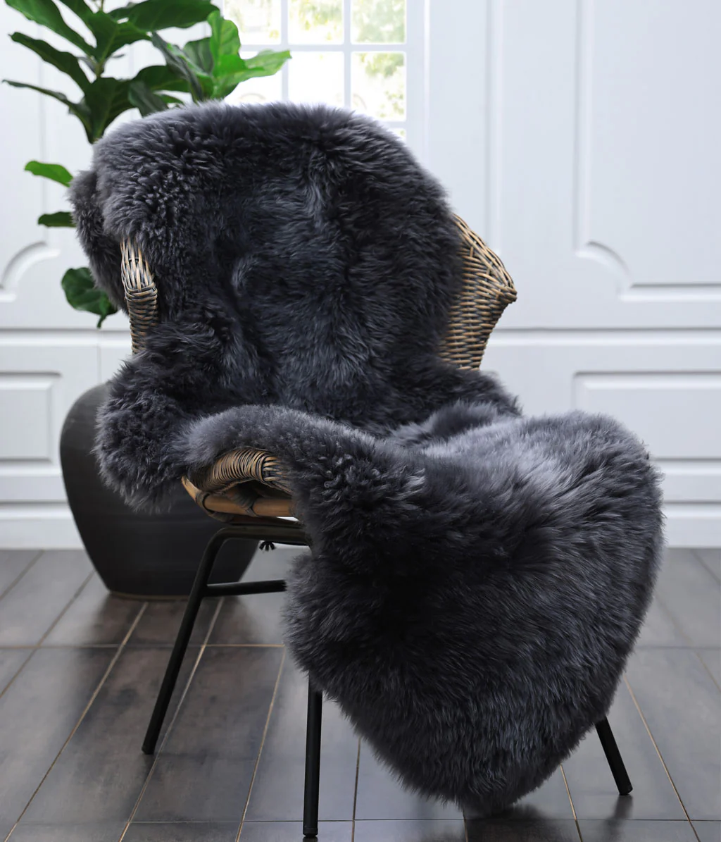 NZ Wool Sheepskin Rug - Charcoal | MM Linen | Avisons