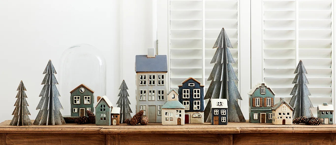 Alsace Villa Tea Light House - Blue