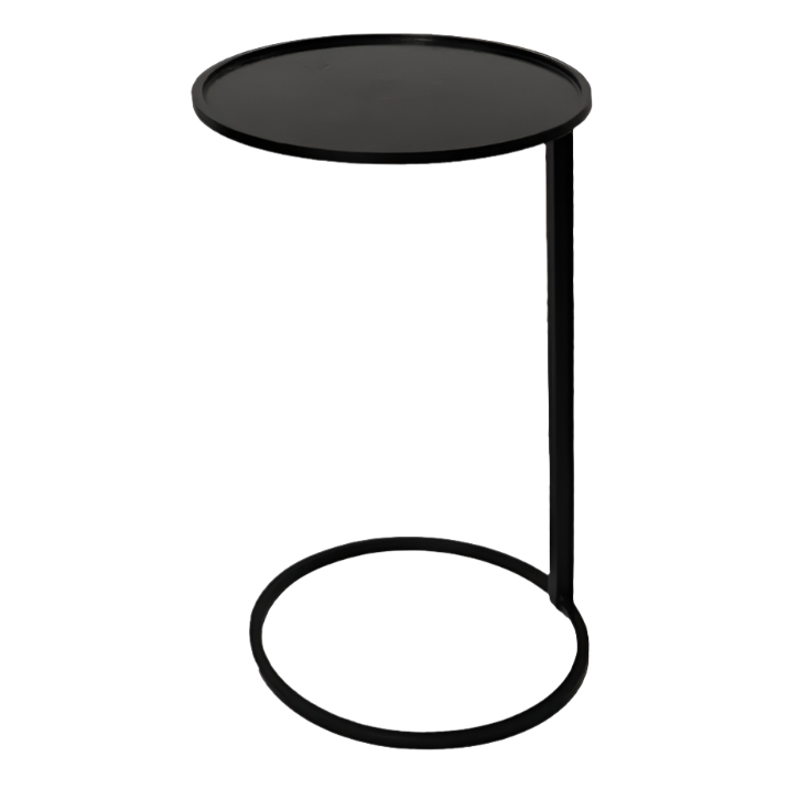 Black Circle Small Couch Side Table