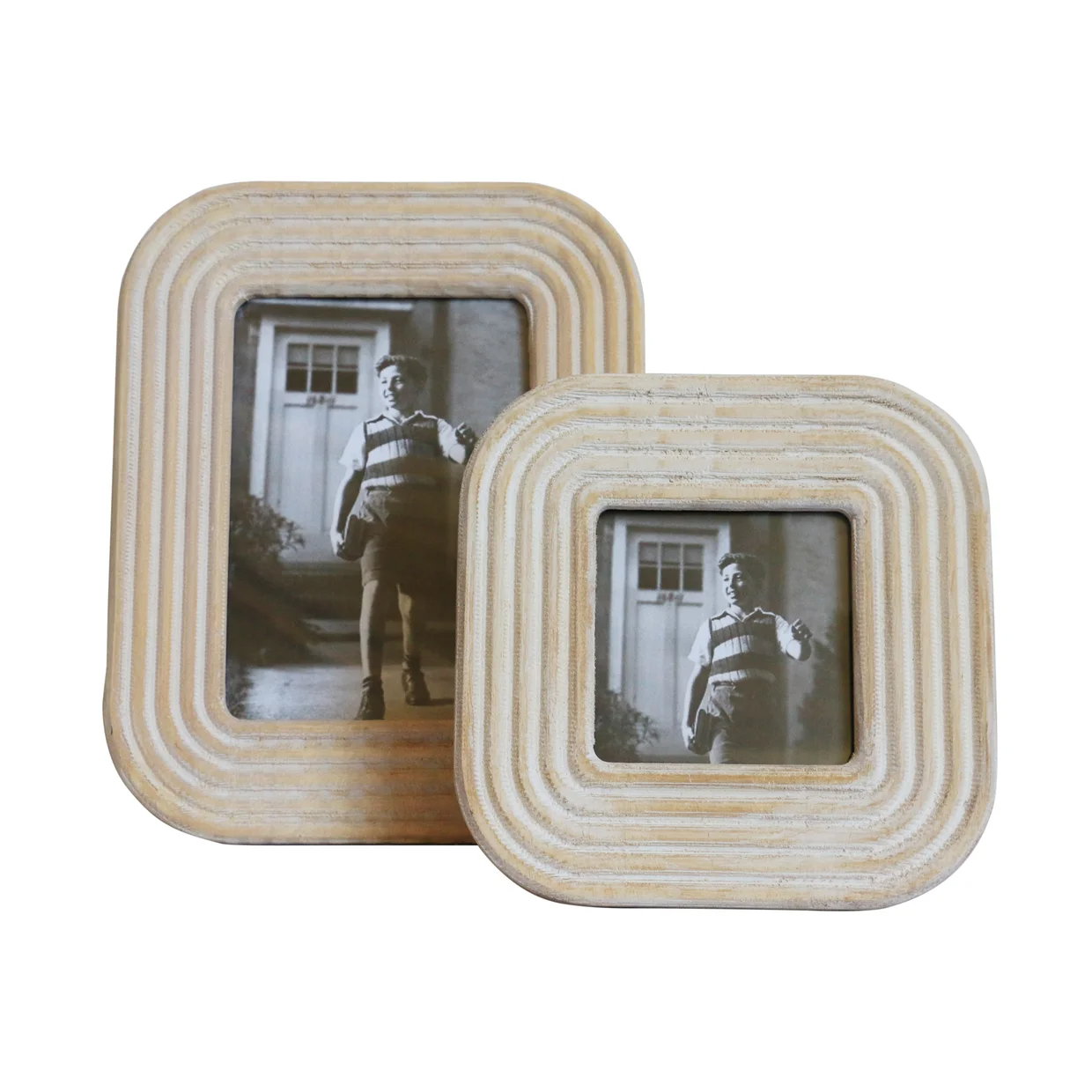 Wooden Photo Frame with Ridged Detail - 4x4" | CC Interiors | Avisons