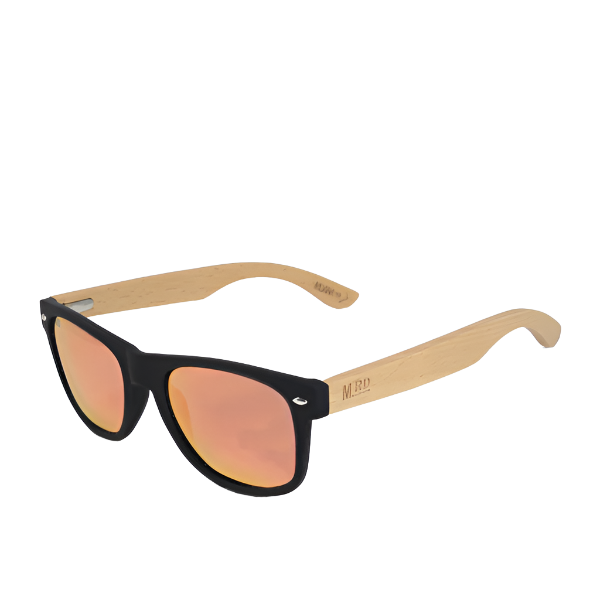 50/50 Pink Lens & Wood Sunglasses | Moana Road Sunglasses