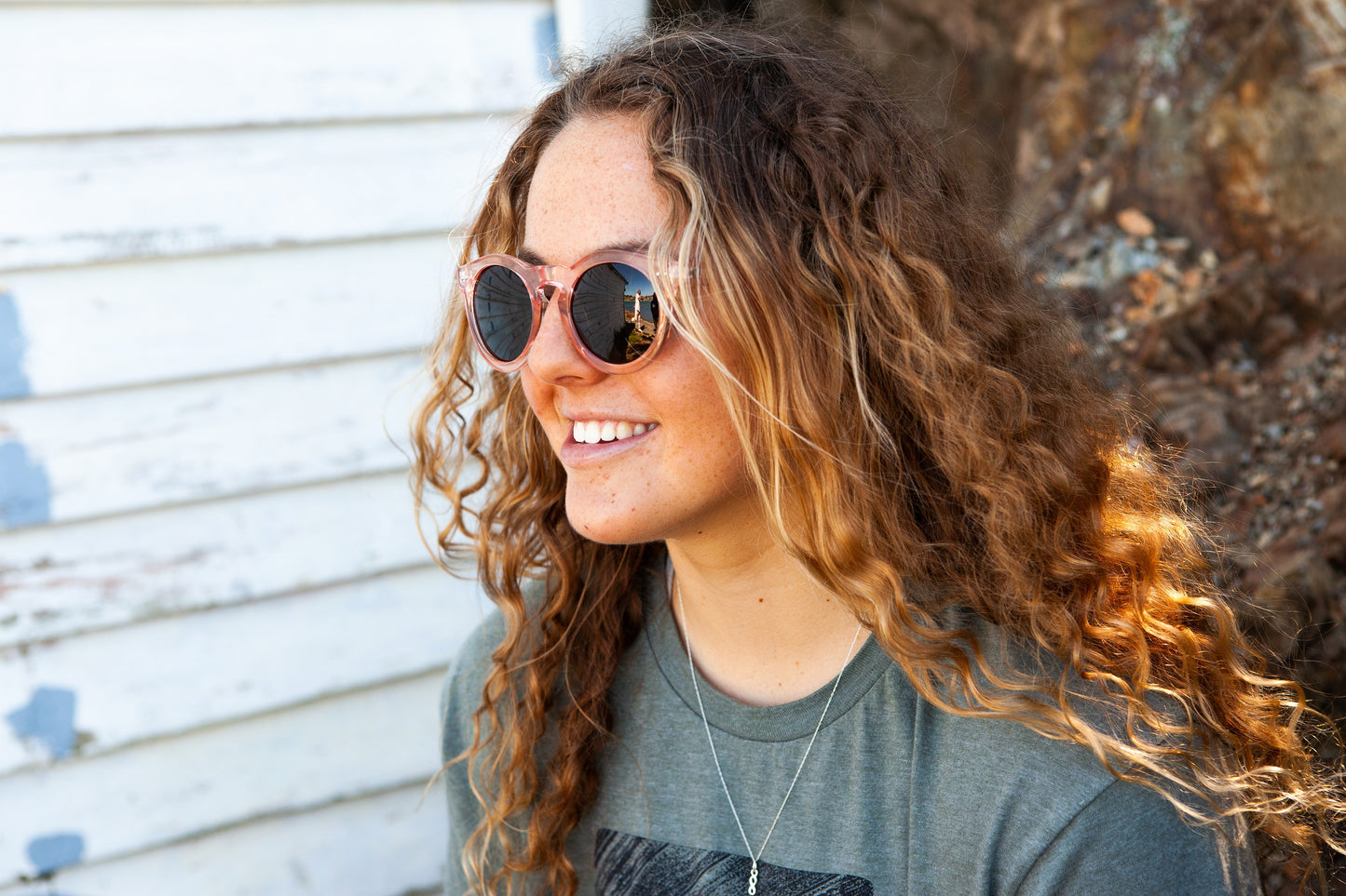 Moana Road Grace Kelly Pink & Wood Sunglasses