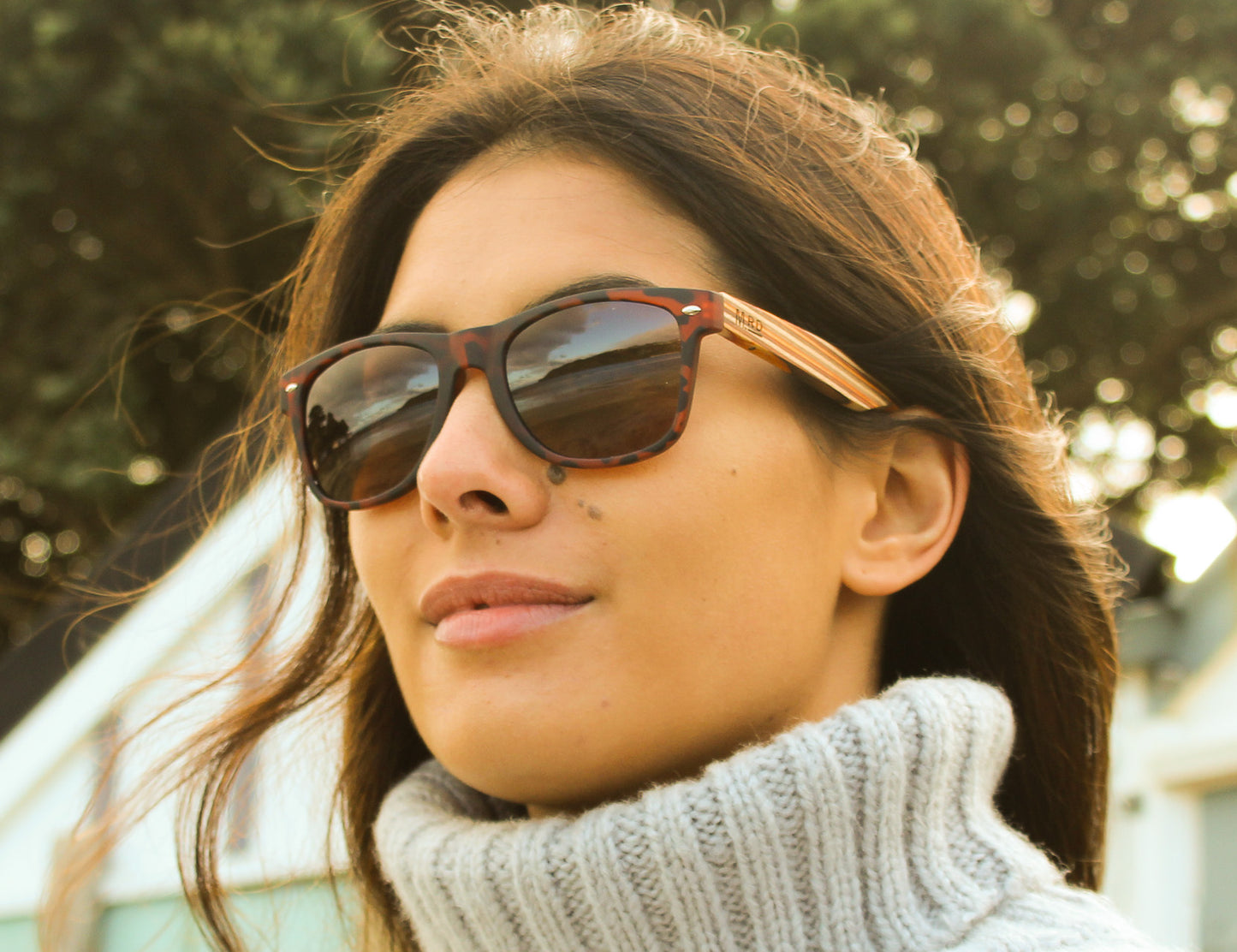 50/50 Tort Shell & Stripe Arms Sunglasses | Moana Road