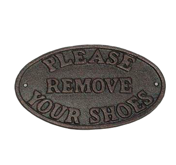 Please Remove Your Shoes Plaque