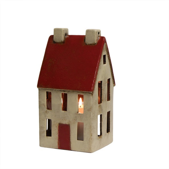 Alsace Tall Tea Light House - Red