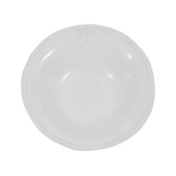 Dragonfly Stoneware White Salad Bowl | French Country | Avisons