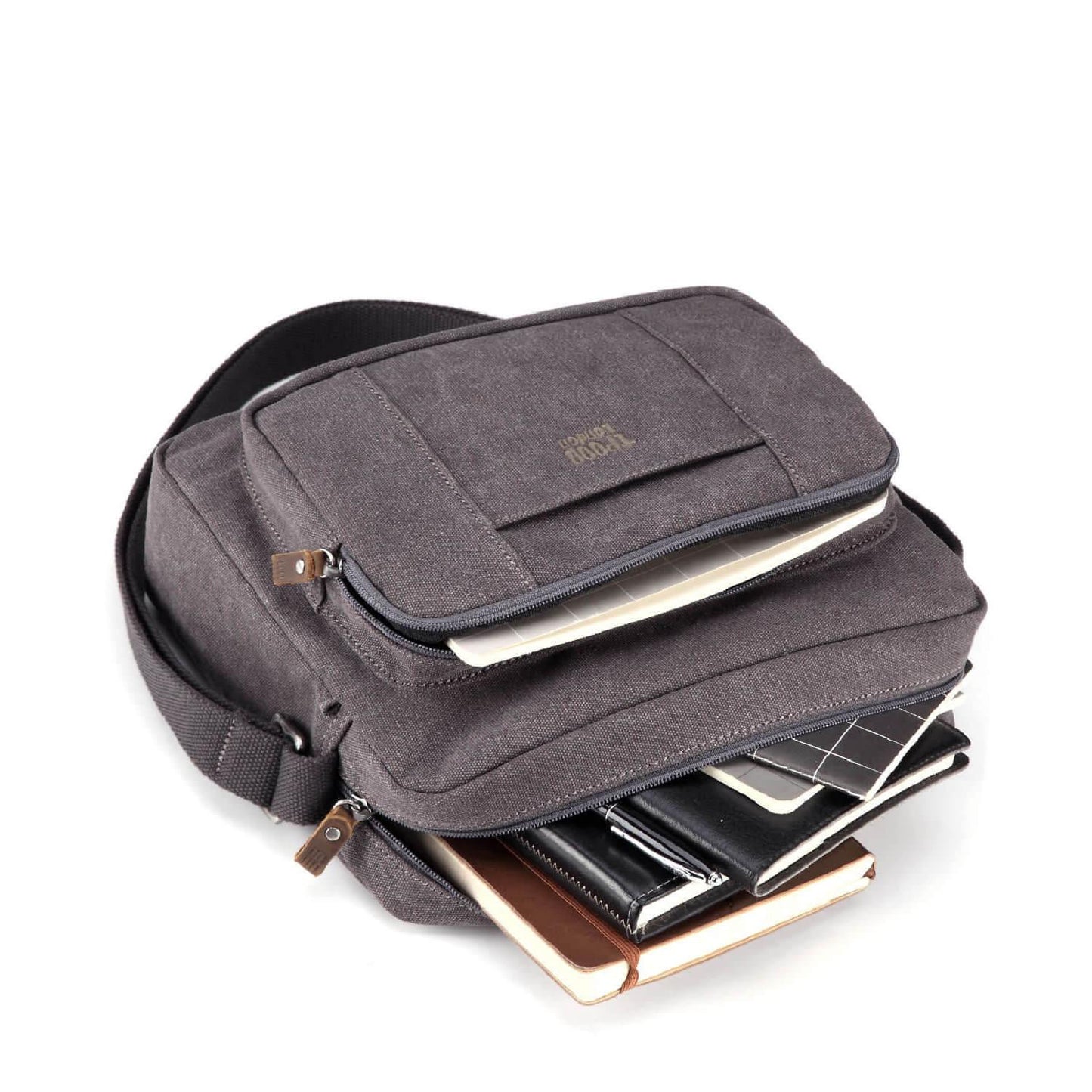 Classic Zip Top Satchel - Charcoal | Troop London | Avisons NZ