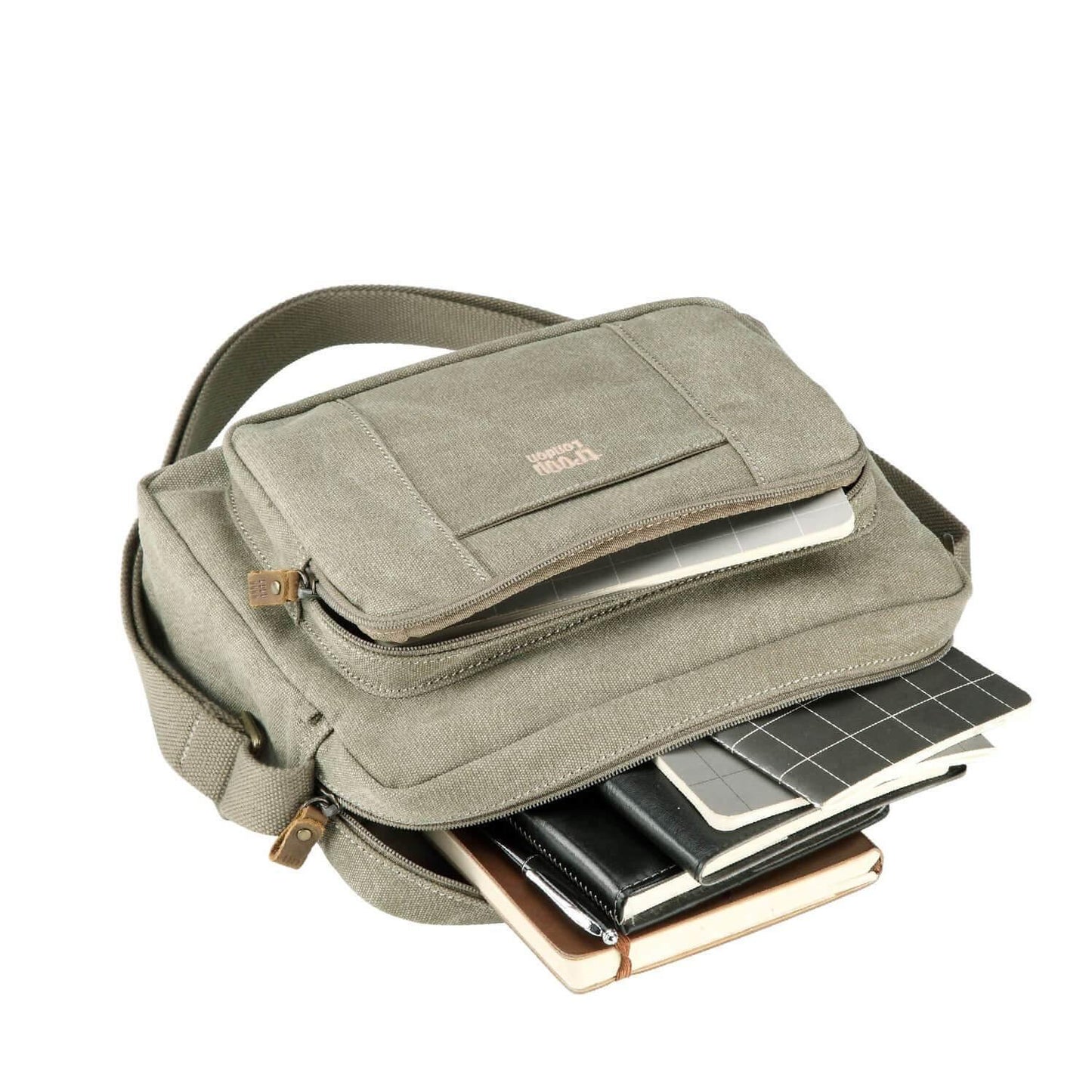 Classic Zip Top Satchel - Khaki | Troop London | Avisons NZ