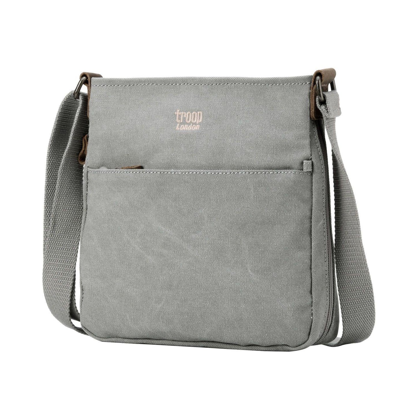 Classic Small Zip Top Shoulder Bag - Ash Grey
