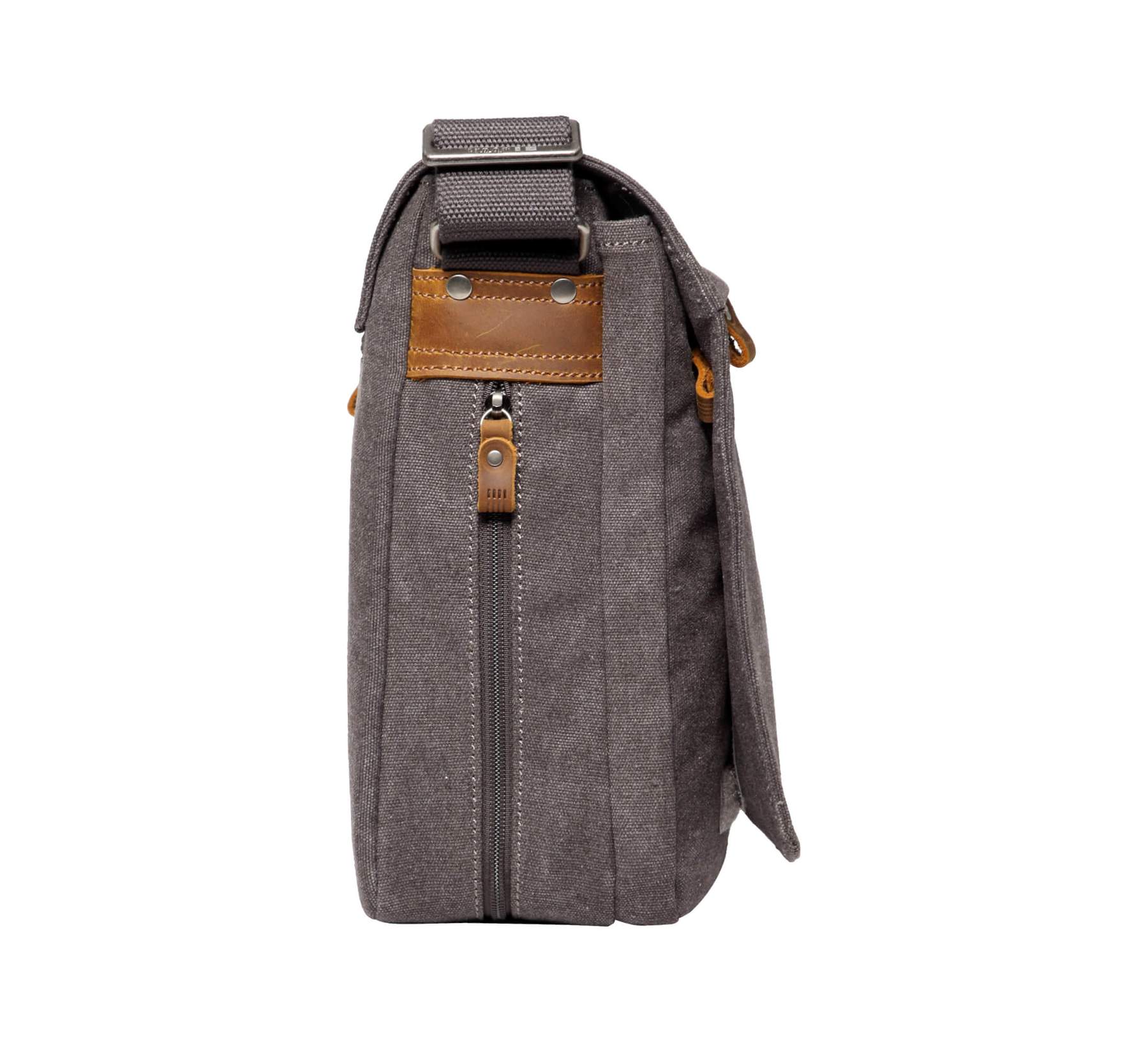 Medium Flap Front Messenger Bag - Charcoal | Troop London NZ