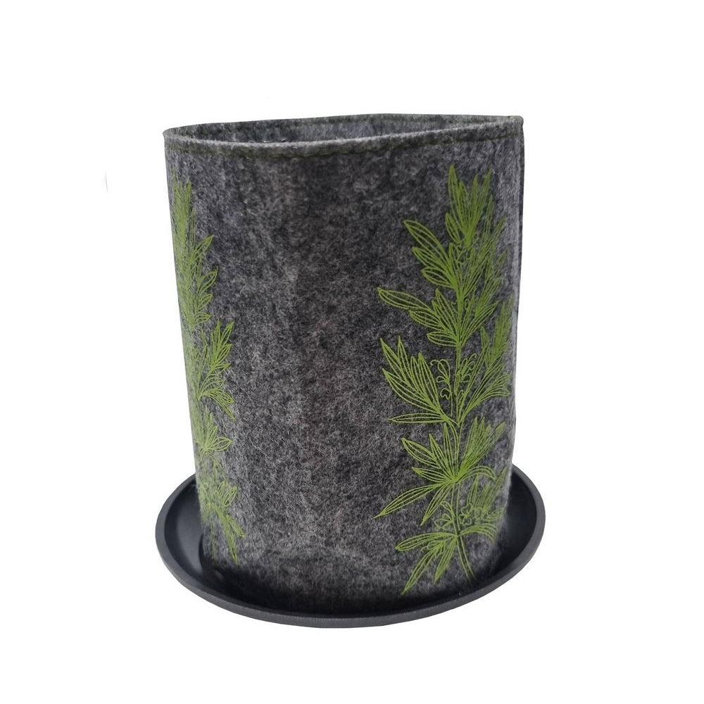 Eco Felt Grow Bag - Green on Grey Rosemary