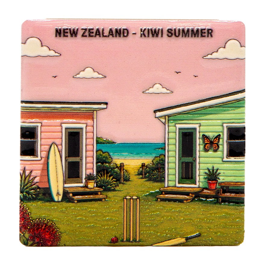 Moana Road Ceramic Square Magnet - Kiwi Summer