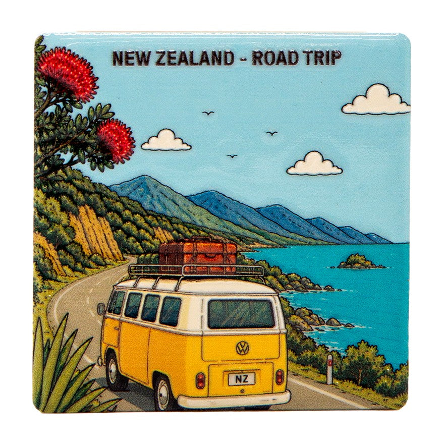 Moana Road Ceramic Square Magnet - Road Trip