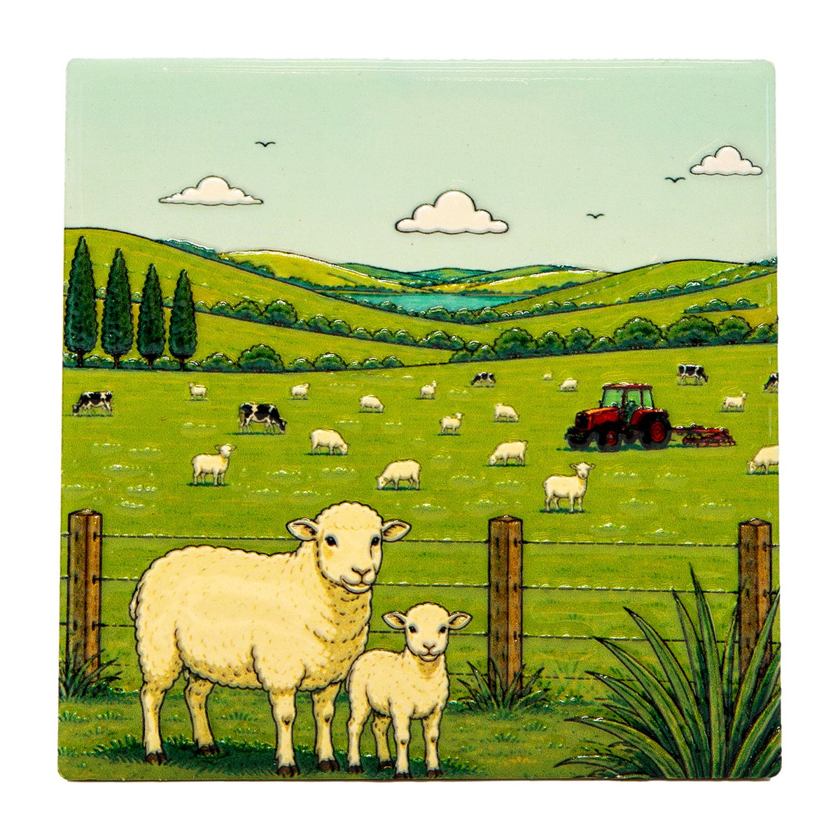 Moana Road Ceramic Coaster - Farm Life