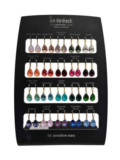 Gold Drop Swarovski Stone Earrings