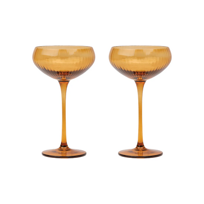 Here's How - The Lou Coupe Glass Set - Amber