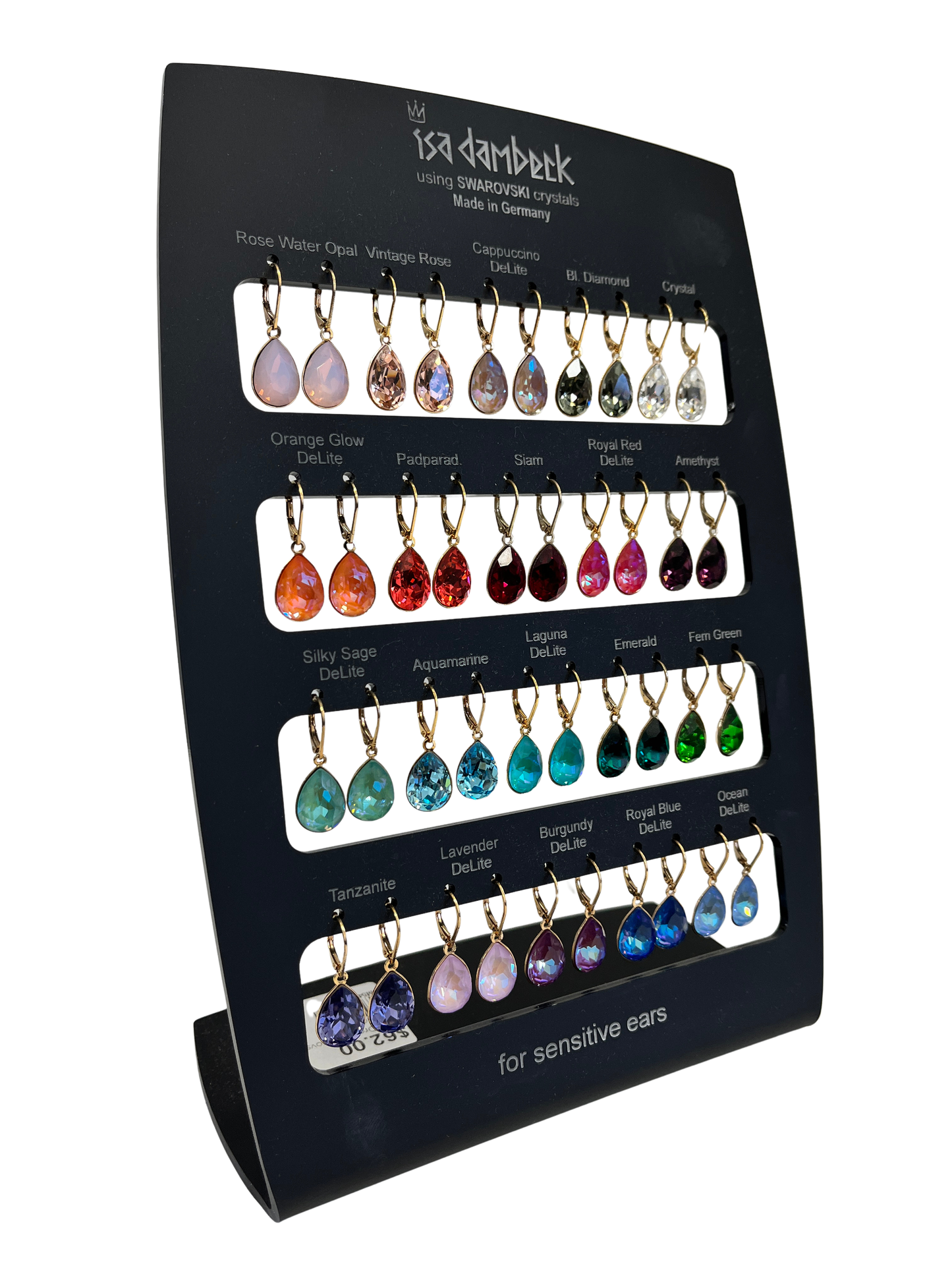 Gold Drop Swarovski Stone Earrings