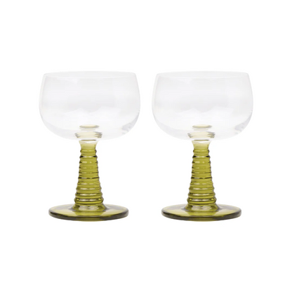 Here's How - The Romy Wine Glass Set - Olive