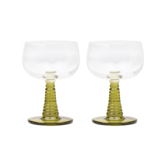 Here's How - The Romy Wine Glass Set - Olive