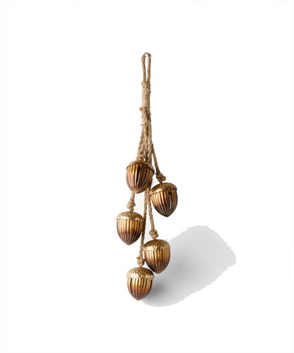 French Country Acorns on Rope - Gold