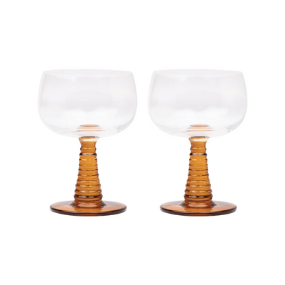 Here's How - The Romy Wine Glass Set - Amber