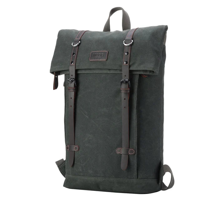 Troop Edison Waxed Canvas Backpack - Dark Green