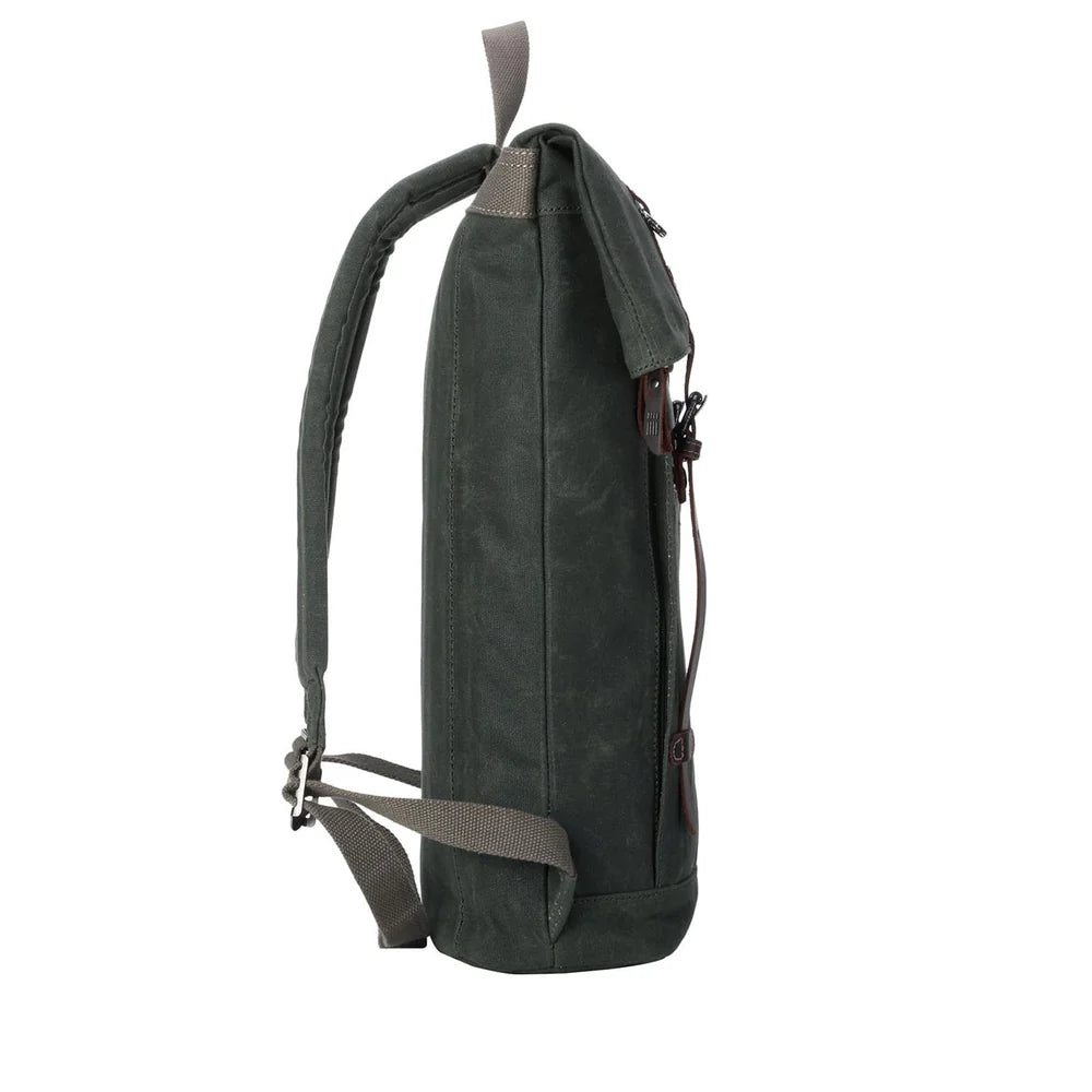 Troop Edison Waxed Canvas Backpack - Dark Green