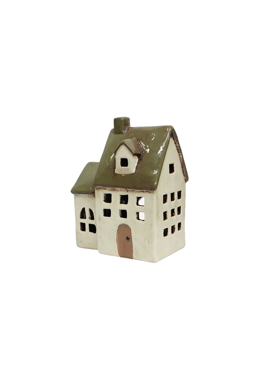 Alsace Tea Light Chapel  - Olive Green | French Country