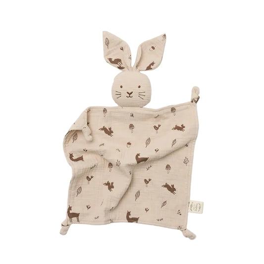 Organic Muslin Bunny Lovey - Woodlands Print