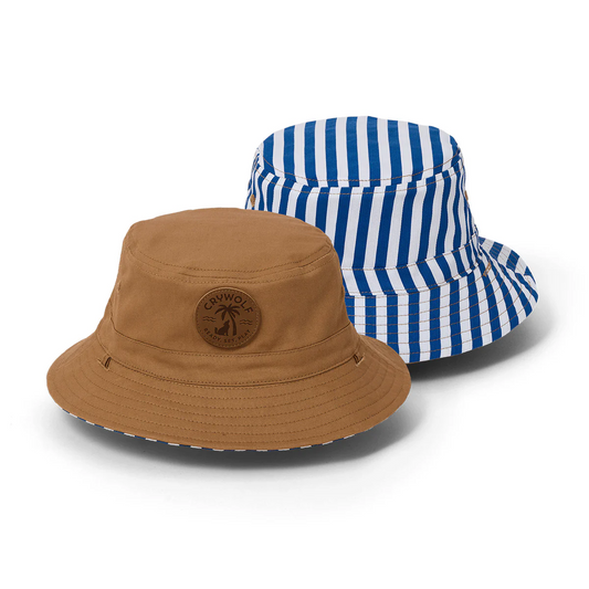 Crywolf Reversible Bucket Hat - Deep Sea Stripe