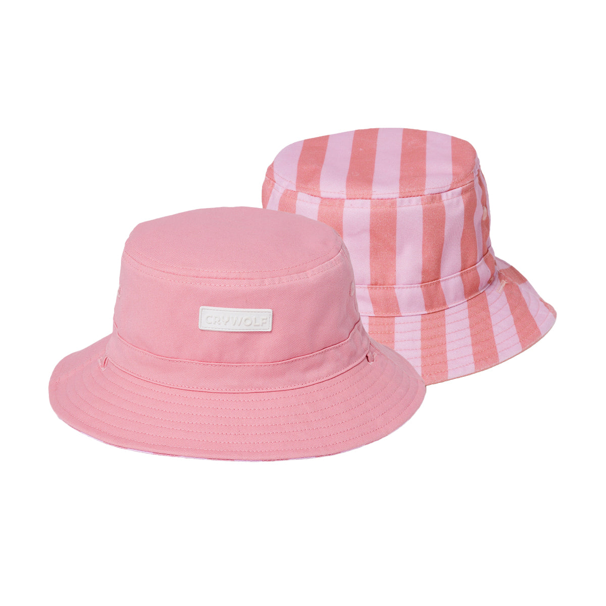 Crywolf Reversible Bucket Hat in Flamingo Stripe