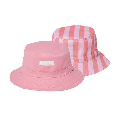 Crywolf Reversible Bucket Hat in Flamingo Stripe