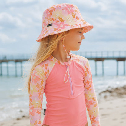 Crywolf Swim Bucket Hat in Hibiscus Daze