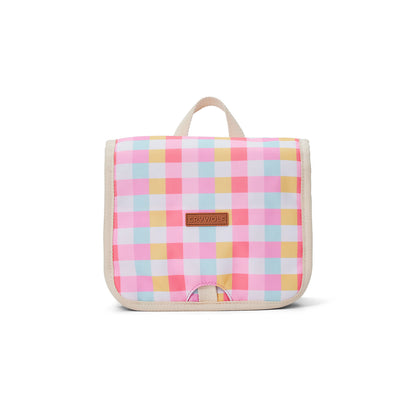 Crywolf Hanging Toiletry Bag in Pop Gingham