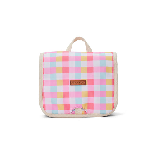 Crywolf Hanging Toiletry Bag in Pop Gingham