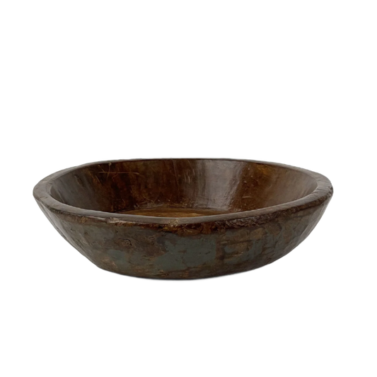 Antique Wooden Chapati Bowl Polished