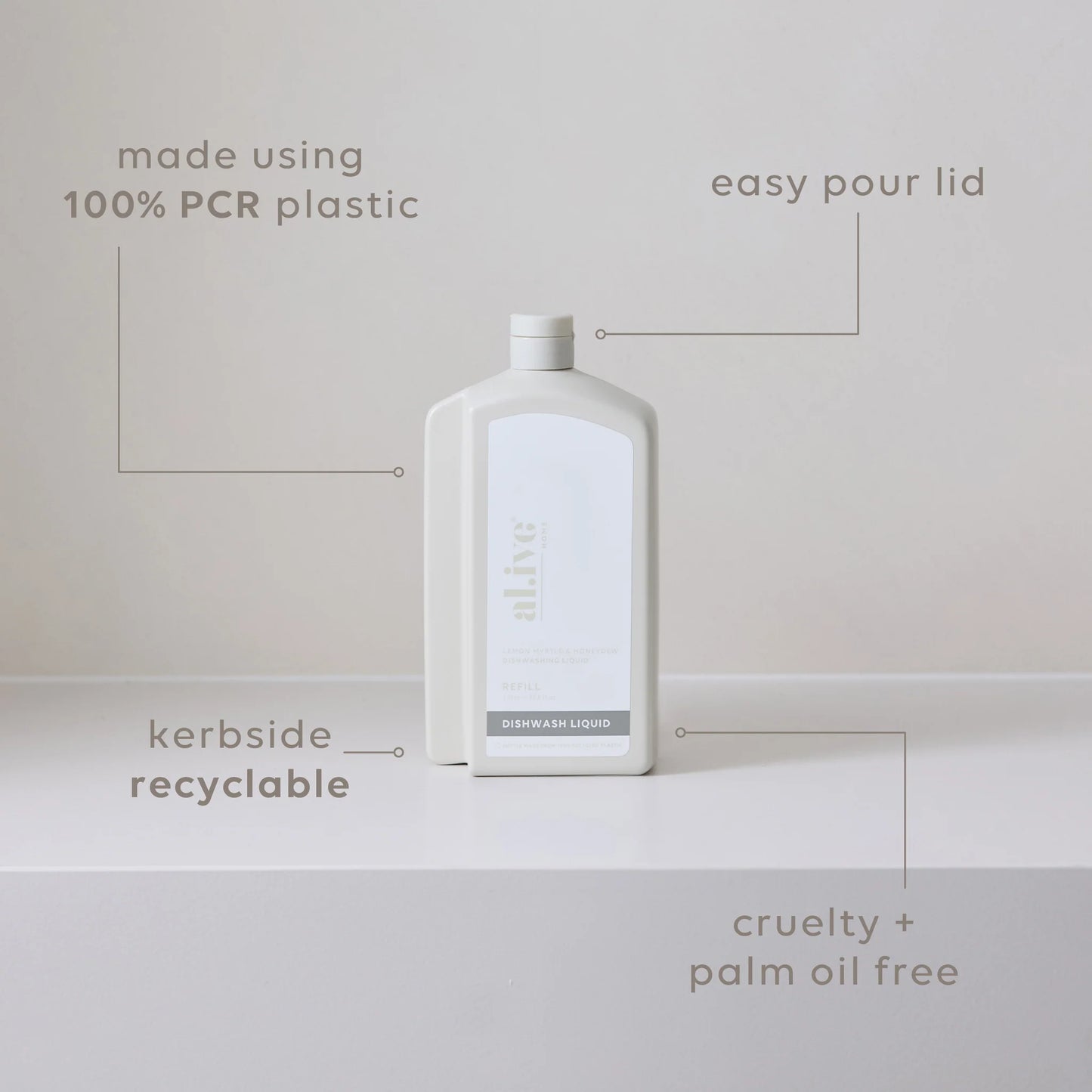 al.ive Body - Dish Wash Refill - Lemon Myrtle & Honeydew 1L