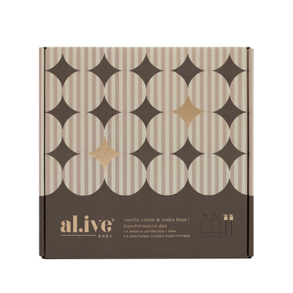 al.ive Body Transformative Wash & Lotion Duo - Vanilla Cream & Tonka Bean