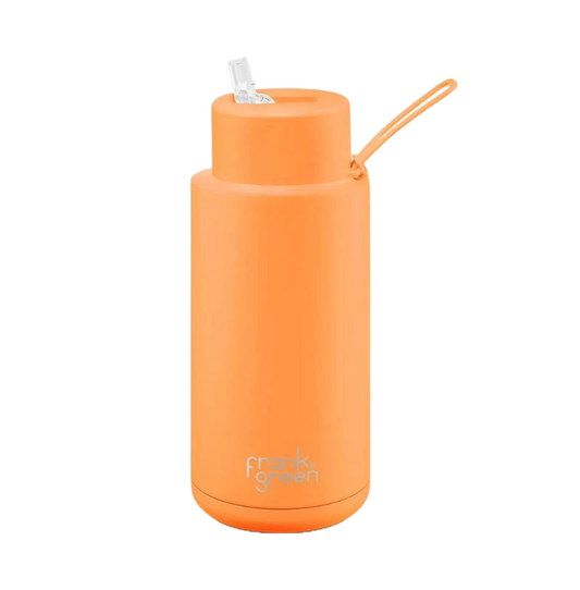 Frank Green 34oz Straw Bottle - Neon Orange | Avisons NZ