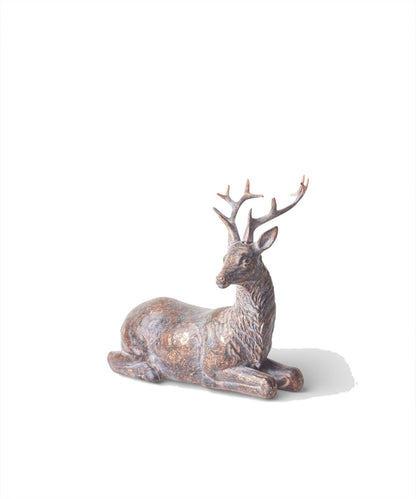 French Country Sentinel Small Lying Down Reindeer Left Side