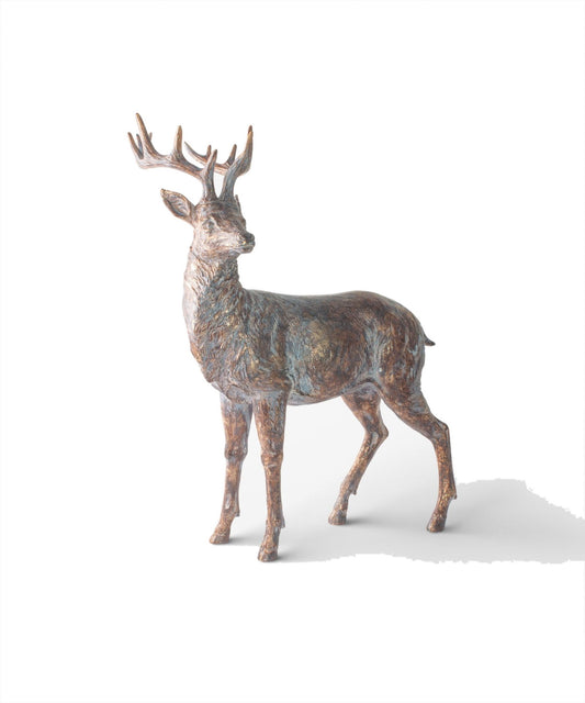 French Country Sentinel Large Standing Reindeer Right Side