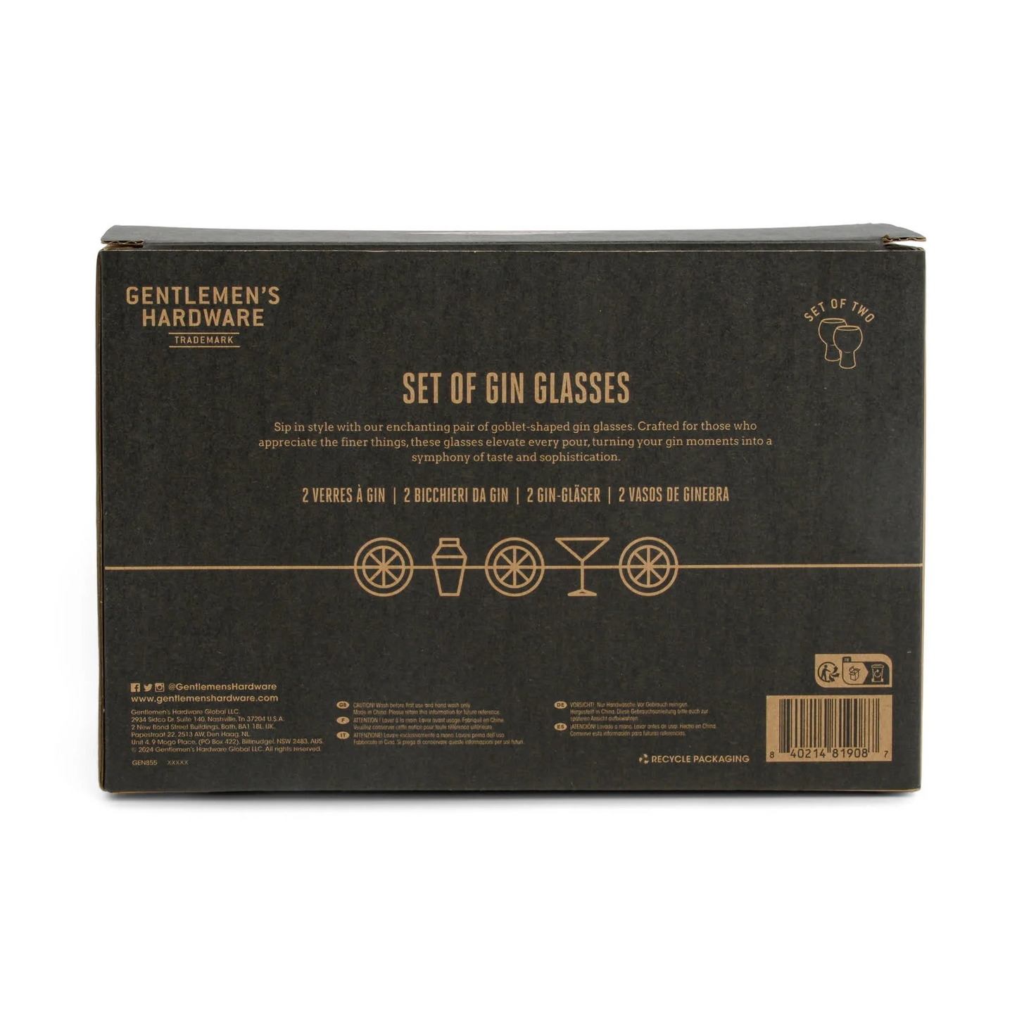 Gentlemen's Hardware - Gin Glasses Set of 2