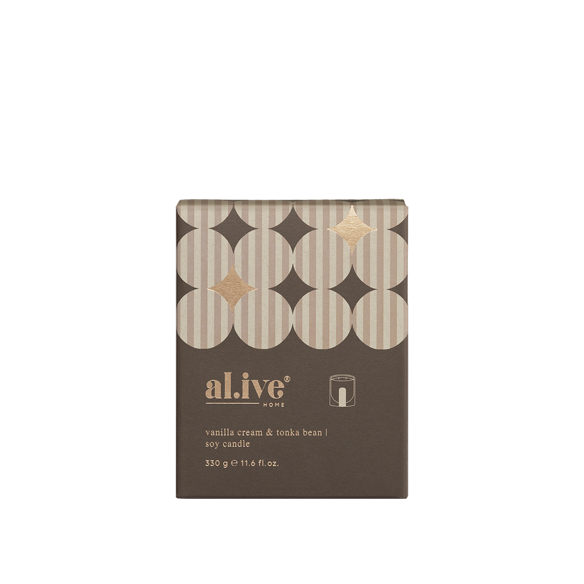 al.ive Body Soy Candle - Vanilla Cream and Tonka Bean