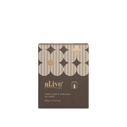 al.ive Body Soy Candle - Vanilla Cream and Tonka Bean