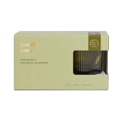Here's How - The Scout Lowball Glass Set - Olive