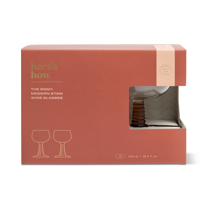 Here's How - The Romy Wine Glass Set - Amber